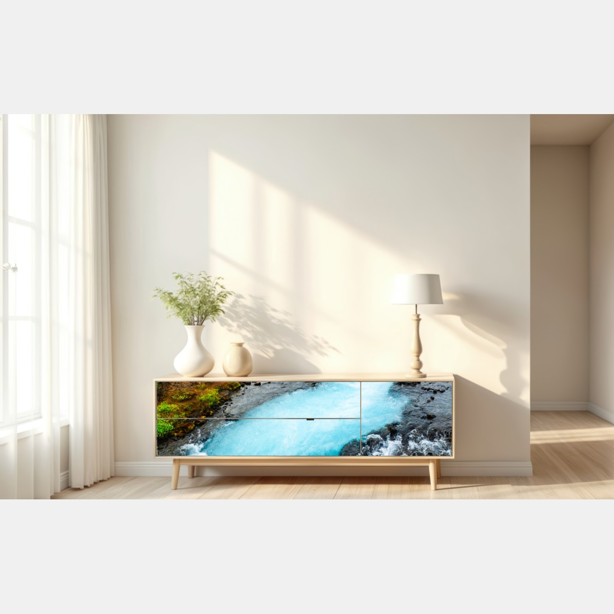 Repositionierbarer Aufkleber wasserfall Bruarfoss, Island – Wallnifity® Repositionierbarer Aufkleber wasserfall Bruarfoss, Island – Wallnifity®
