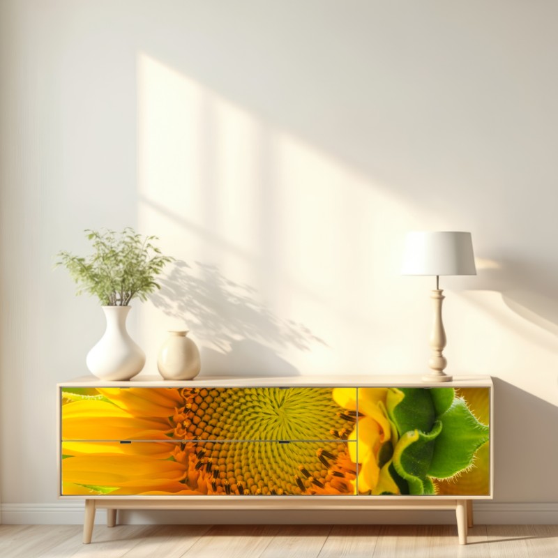 Repositionierbarer Aufkleber sonnenblume nahaufnahme – Wallnifity® Repositionierbarer Aufkleber sonnenblume nahaufnahme – Wallnifity®