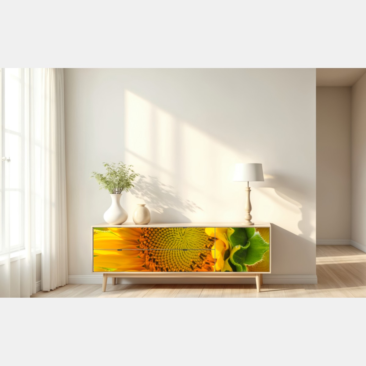 Repositionierbarer Aufkleber sonnenblume nahaufnahme – Wallnifity® Repositionierbarer Aufkleber sonnenblume nahaufnahme – Wallnifity®