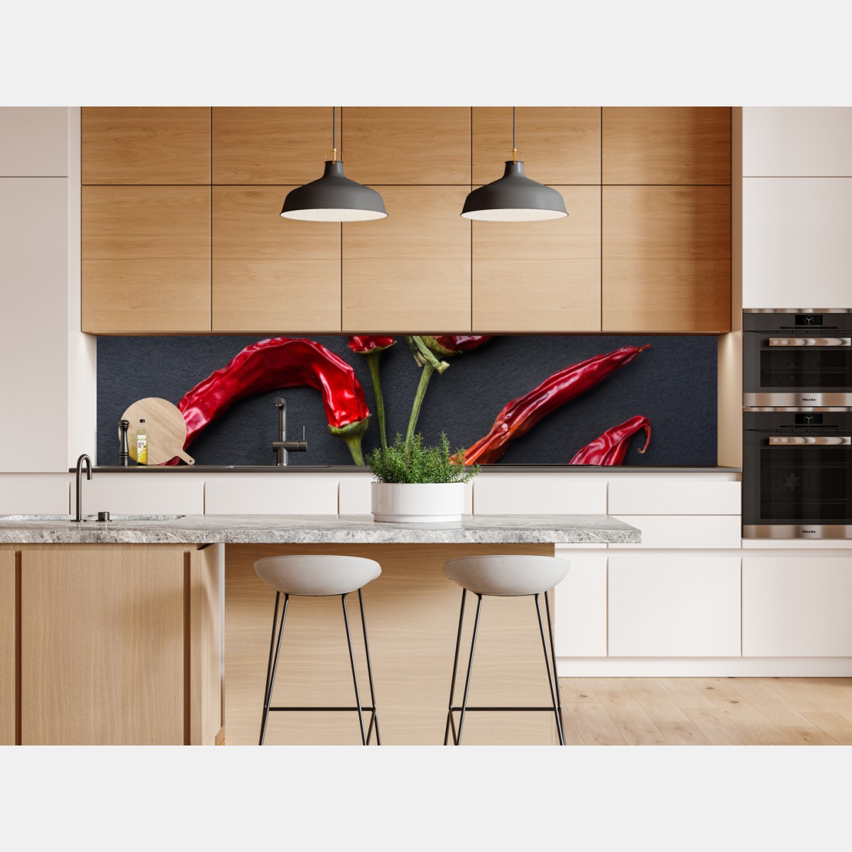 Repositionierbarer Aufkleber kulinarische grafik mit roten chilischoten – Wallnifity® Repositionierbarer Aufkleber kulinarische grafik mit roten chilischoten – Wallnifity®