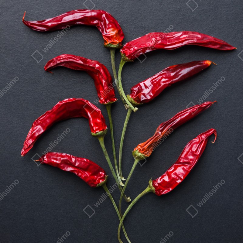 Repositionierbarer Aufkleber kulinarische grafik mit roten chilischoten – Wallnifity® Repositionierbarer Aufkleber kulinarische grafik mit roten chilischoten – Wallnifity®