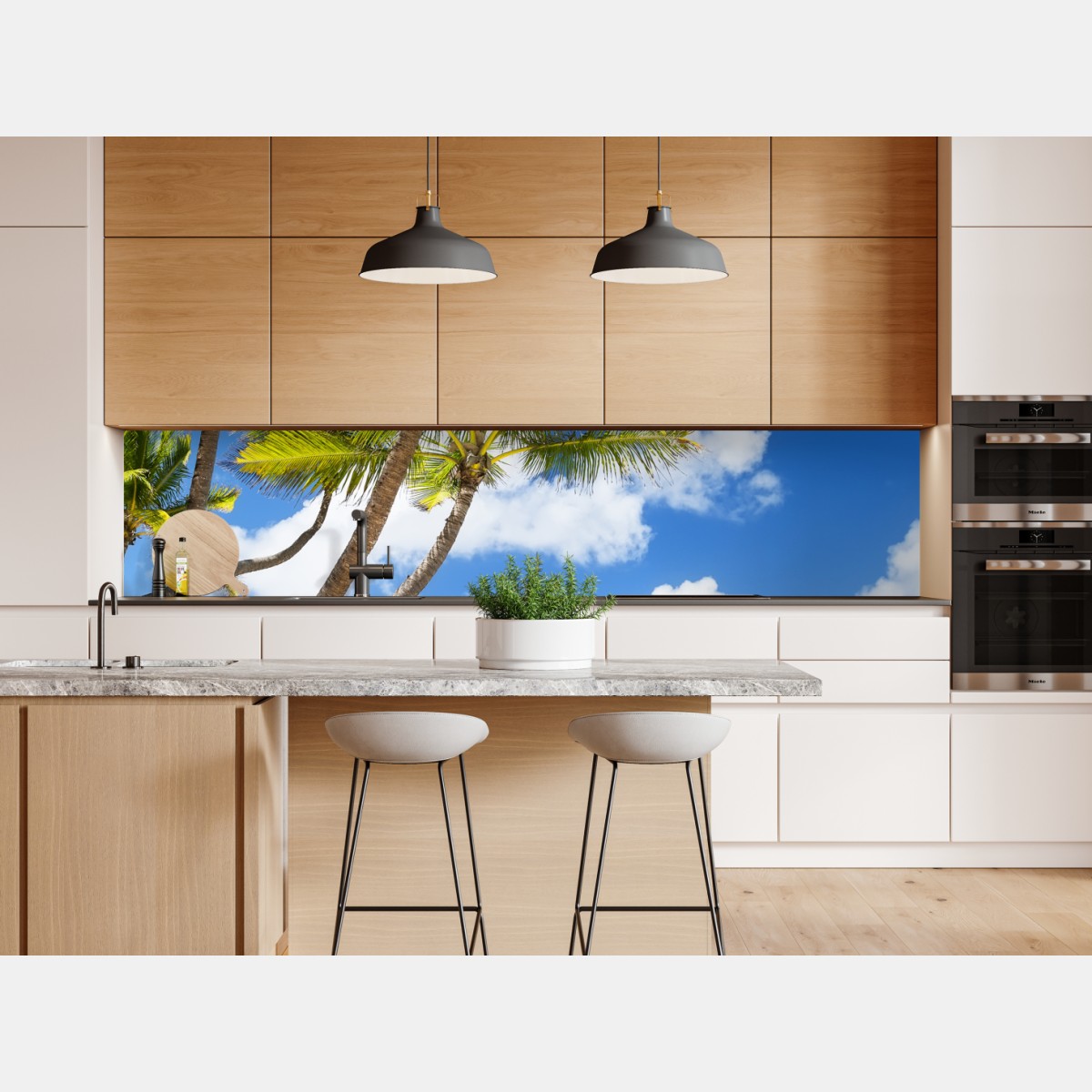 Repositionierbarer Aufkleber tropischer palmstrand in Punta Cana – Wallnifity® Repositionierbarer Aufkleber tropischer palmstrand in Punta Cana – Wallnifity®