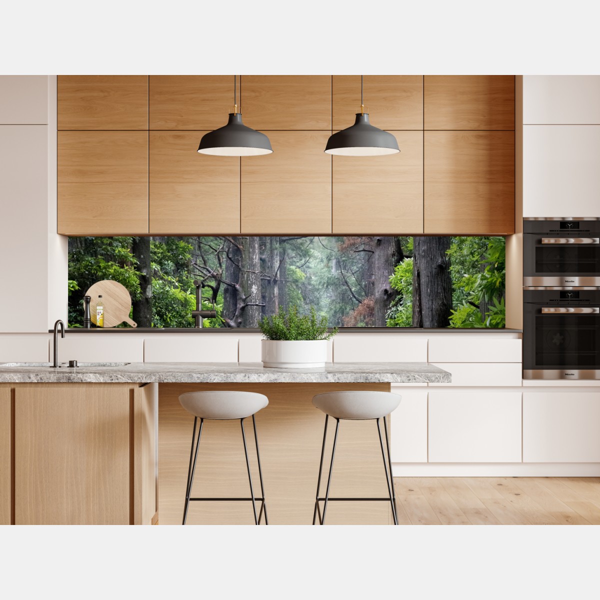 Repositionierbarer Aufkleber mystischer waldweg zwischen alten bäumen – Wallnifity® Repositionierbarer Aufkleber mystischer waldweg zwischen alten bäumen – Wallnifity®