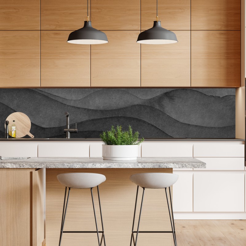 Repositionierbarer Aufkleber abstraktes muster goldener wellen – Wallnifity®