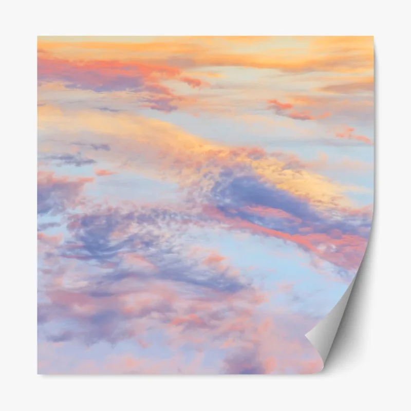 Repositionierbarer Aufkleber sanfter pastellhimmel bei sonnenaufgang