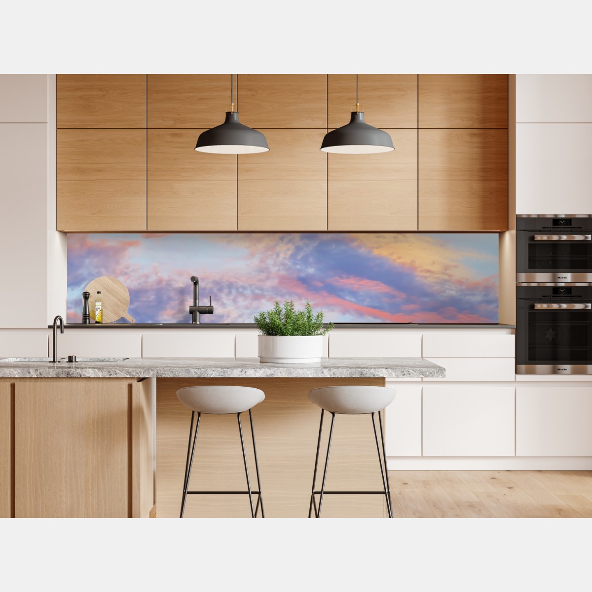 Repositionierbarer Aufkleber sanfter pastellhimmel bei sonnenaufgang – Wallnifity® Repositionierbarer Aufkleber sanfter pastellhimmel bei sonnenaufgang – Wallnifity®