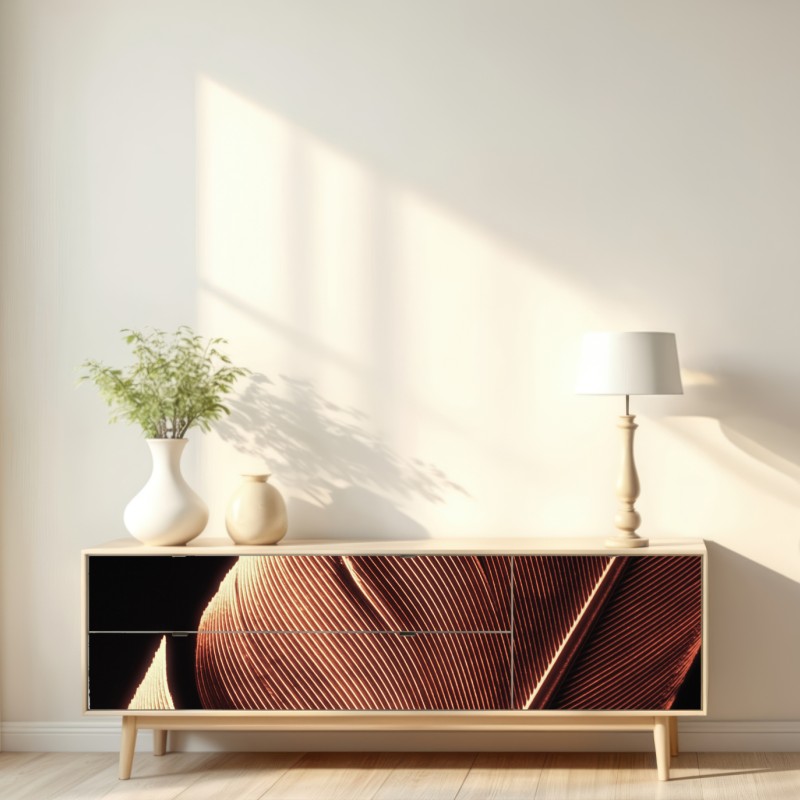 Repositionierbarer Aufkleber goldene feder makro vor schwarzem hintergrund – Wallnifity® Repositionierbarer Aufkleber goldene feder makro vor schwarzem hintergrund – Wallnifity®