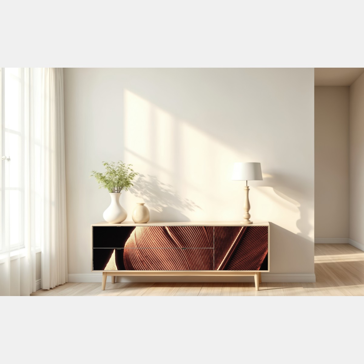Repositionierbarer Aufkleber goldene feder makro vor schwarzem hintergrund – Wallnifity® Repositionierbarer Aufkleber goldene feder makro vor schwarzem hintergrund – Wallnifity®