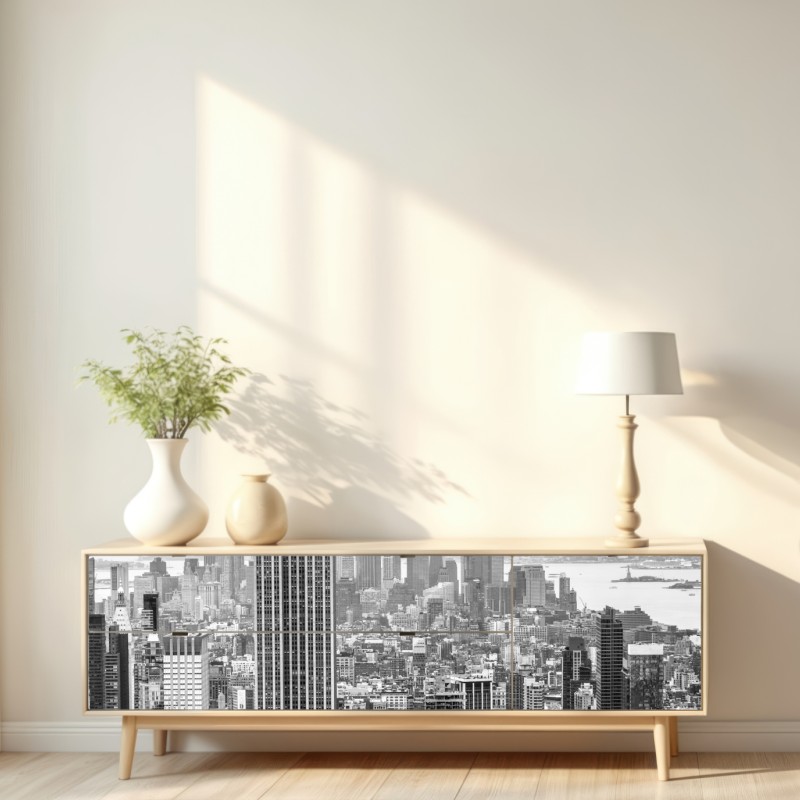 Repositionierbarer Aufkleber zeitlose New York skyline mit Empire State Building – Wallnifity® Repositionierbarer Aufkleber zeitlose New York skyline mit Empire State Building – Wallnifity®