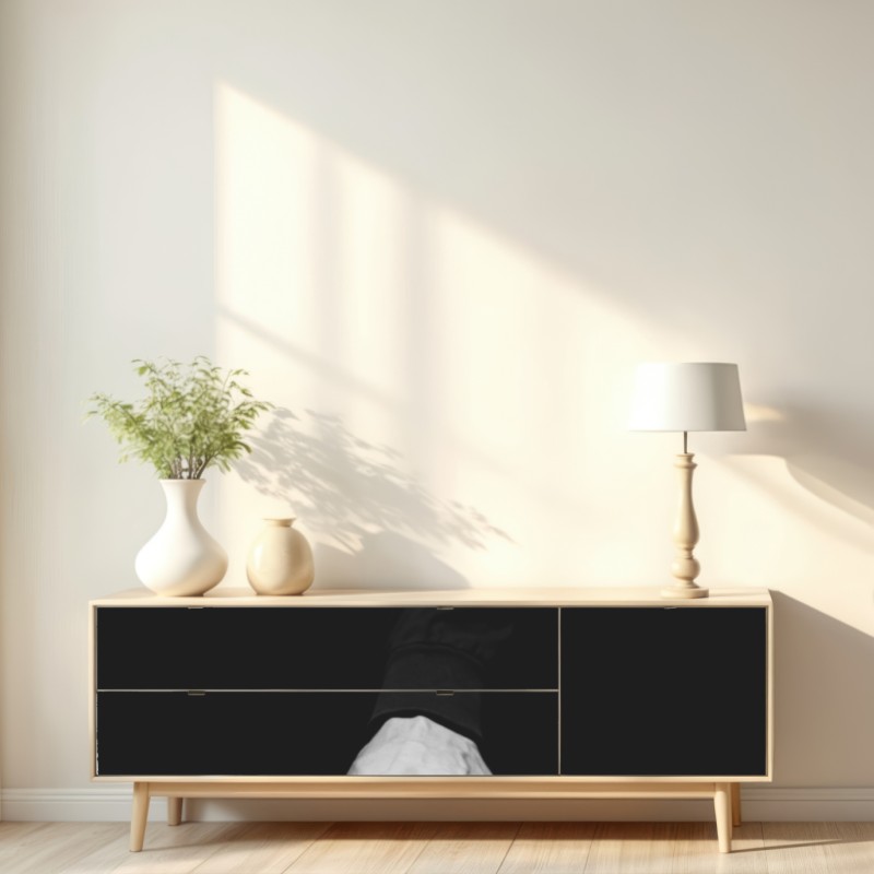 Repositionierbarer Aufkleber monochromes nahaufnahme einer hand am klavier – Wallnifity® Repositionierbarer Aufkleber monochromes nahaufnahme einer hand am klavier – Wallnifity®