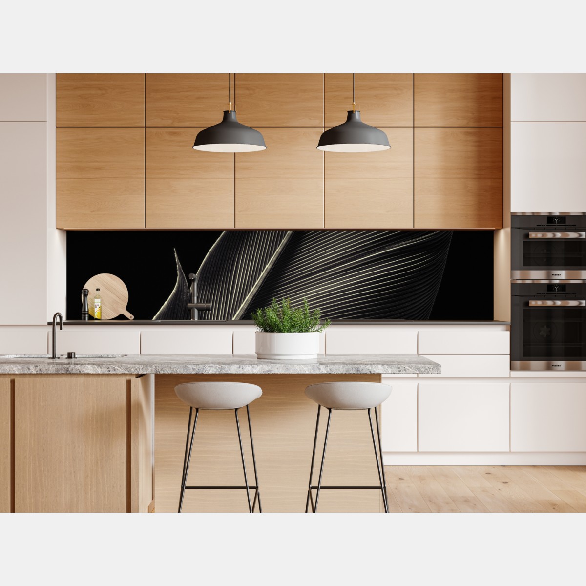 Repositionierbarer Aufkleber zarte feder in makroaufnahme – Wallnifity® Repositionierbarer Aufkleber zarte feder in makroaufnahme – Wallnifity®