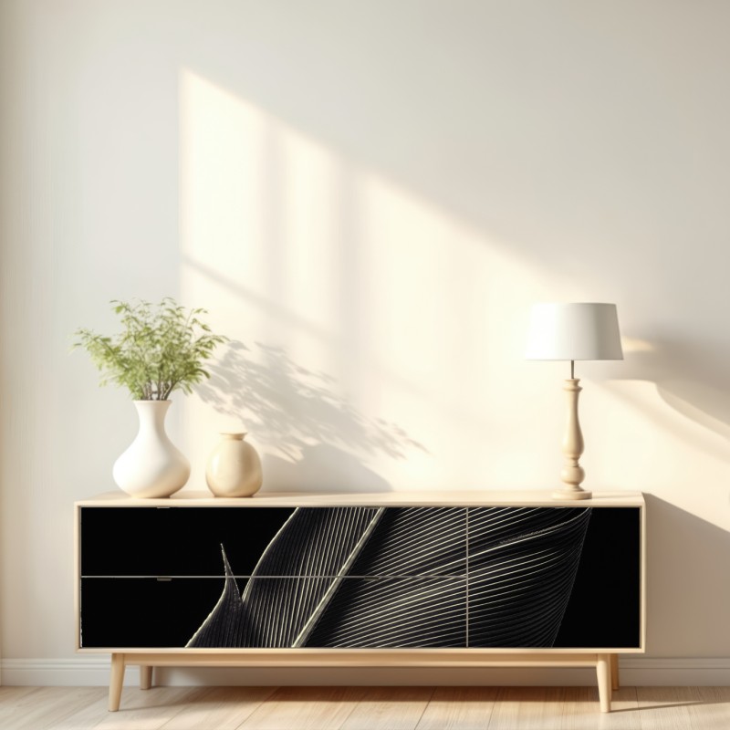 Repositionierbarer Aufkleber zarte feder in makroaufnahme – Wallnifity® Repositionierbarer Aufkleber zarte feder in makroaufnahme – Wallnifity®
