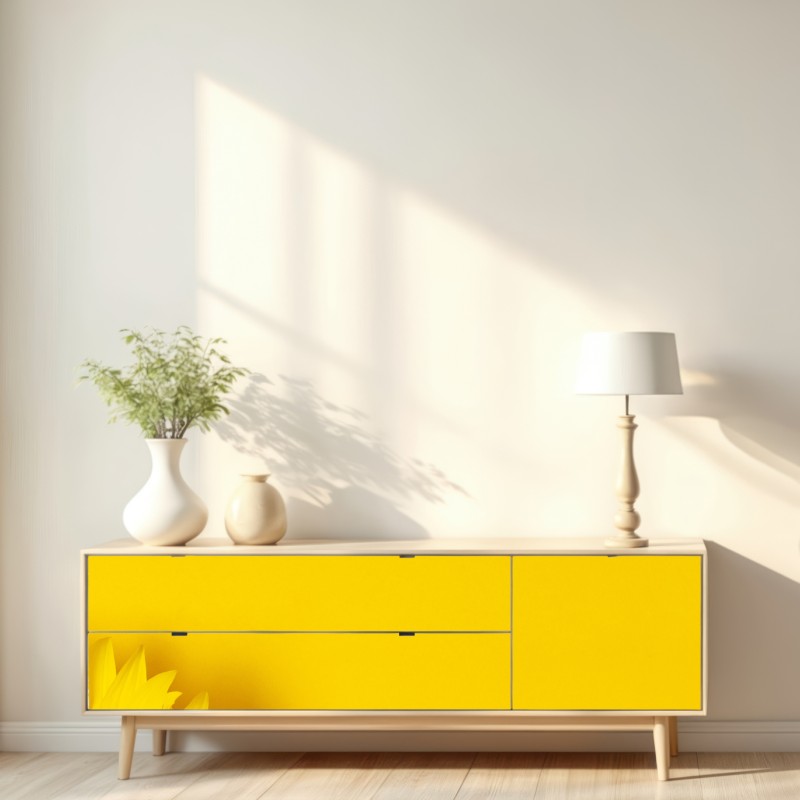 Repositionierbarer Aufkleber drei sonnenblumen auf gelbem hintergrund – Wallnifity® Repositionierbarer Aufkleber drei sonnenblumen auf gelbem hintergrund – Wallnifity®