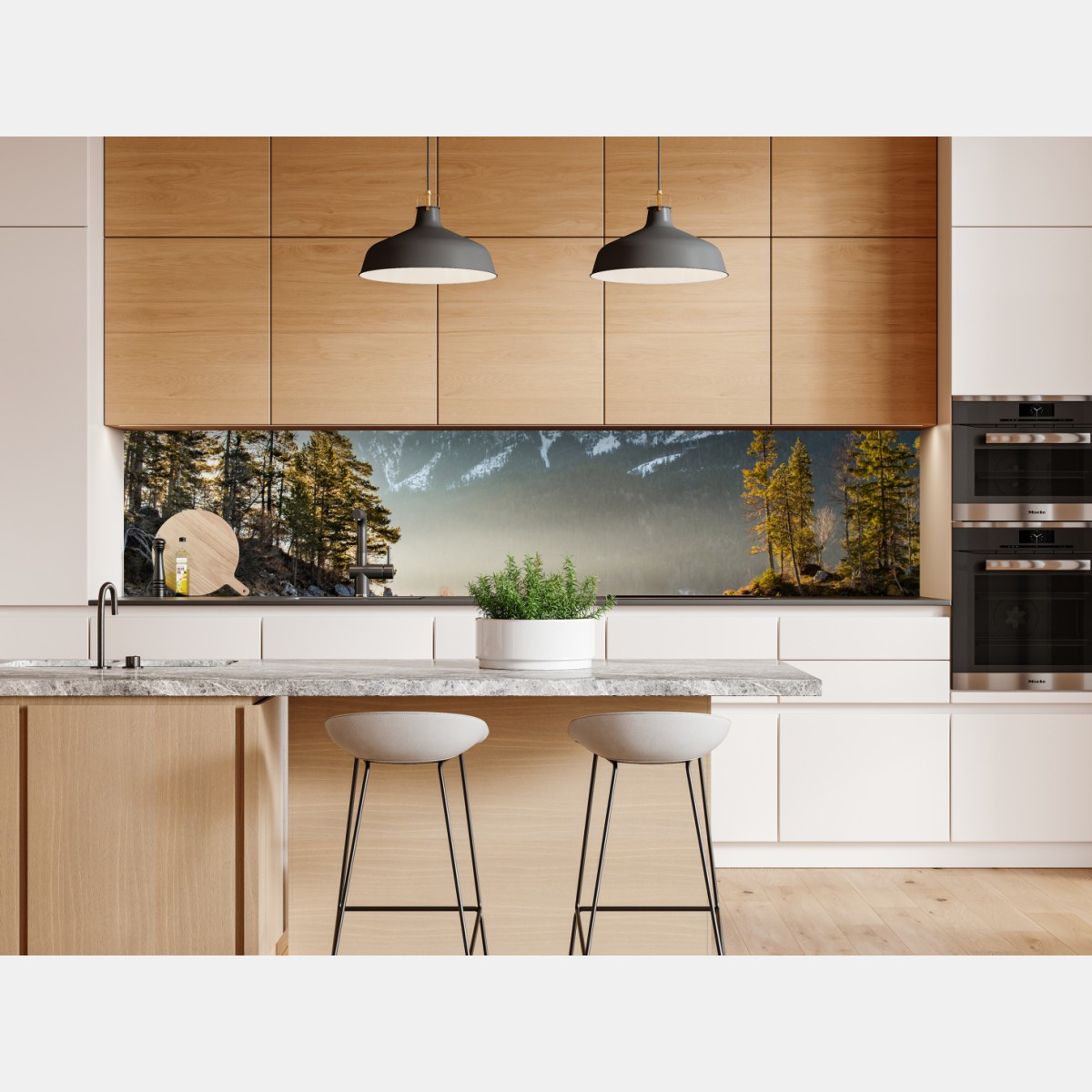 Repositionierbarer Aufkleber bergsee spiegelung bei sonnenaufgang – Wallnifity® Repositionierbarer Aufkleber bergsee spiegelung bei sonnenaufgang – Wallnifity®