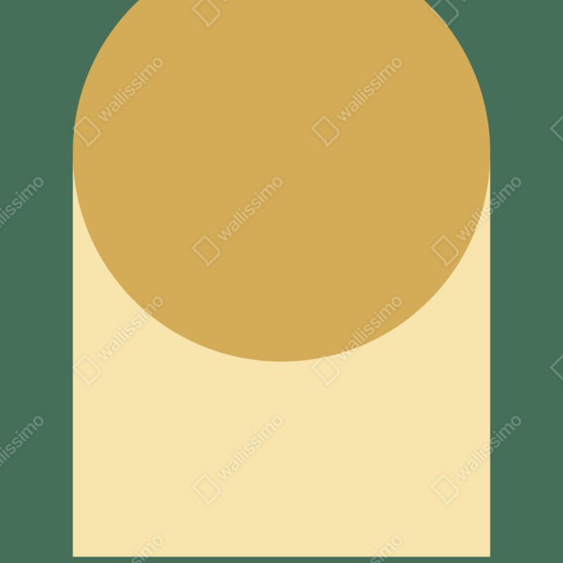 Repositionierbarer Aufkleber goldene sonne über geometrischem block – Wallnifity® Repositionierbarer Aufkleber goldene sonne über geometrischem block – Wallnifity®