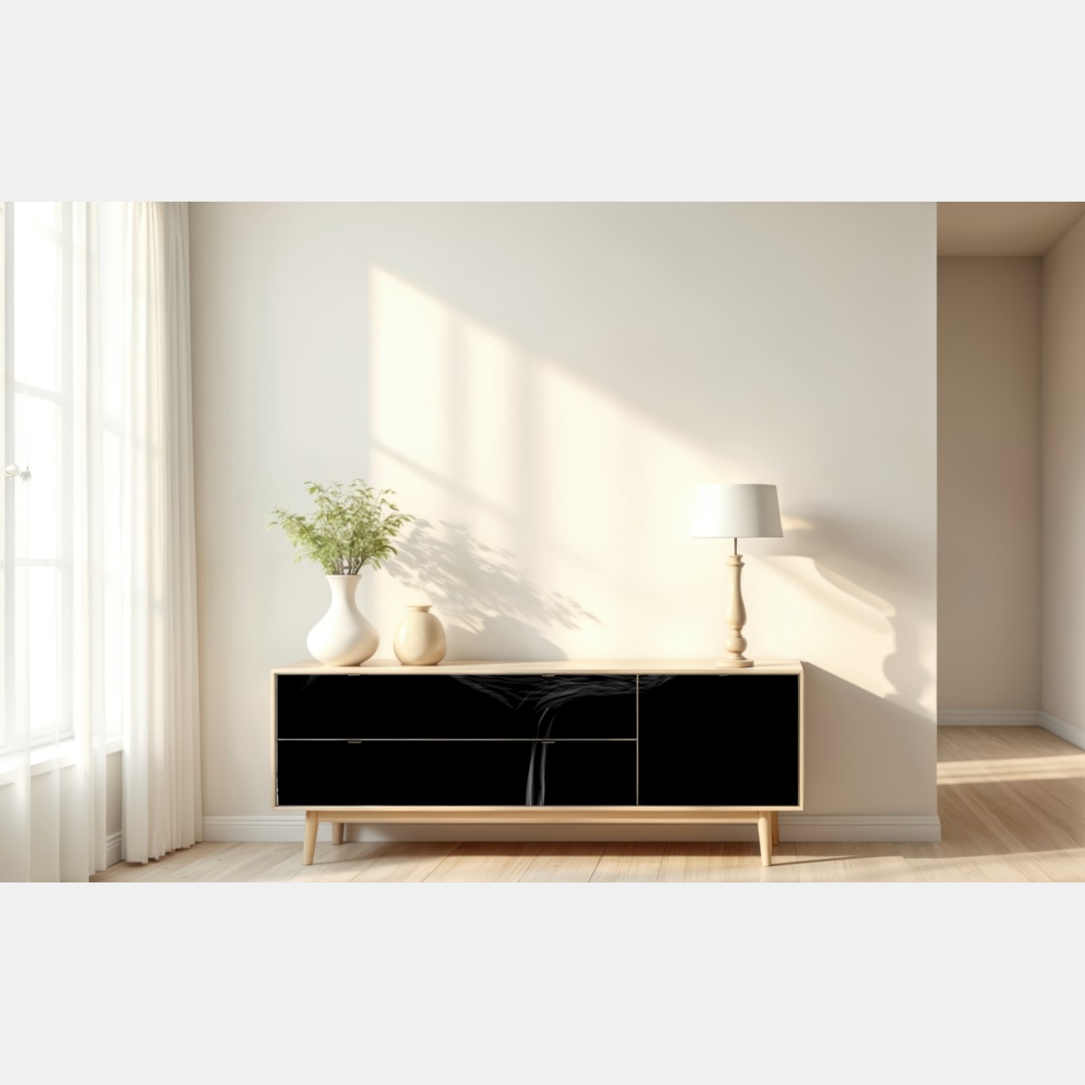 Repositionierbarer Aufkleber graustufen-flamingo-silhouette – Wallnifity® Repositionierbarer Aufkleber graustufen-flamingo-silhouette – Wallnifity®