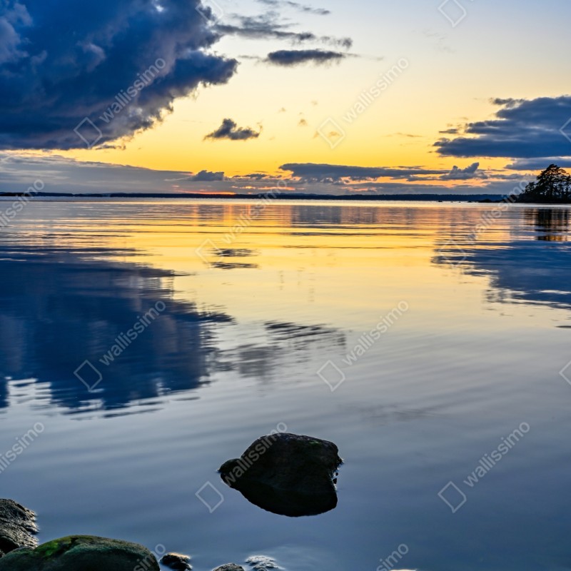 Repositionierbarer Aufkleber ruhige küstenlandschaft bei sonnenuntergang – Wallnifity® Repositionierbarer Aufkleber ruhige küstenlandschaft bei sonnenuntergang – Wallnifity®