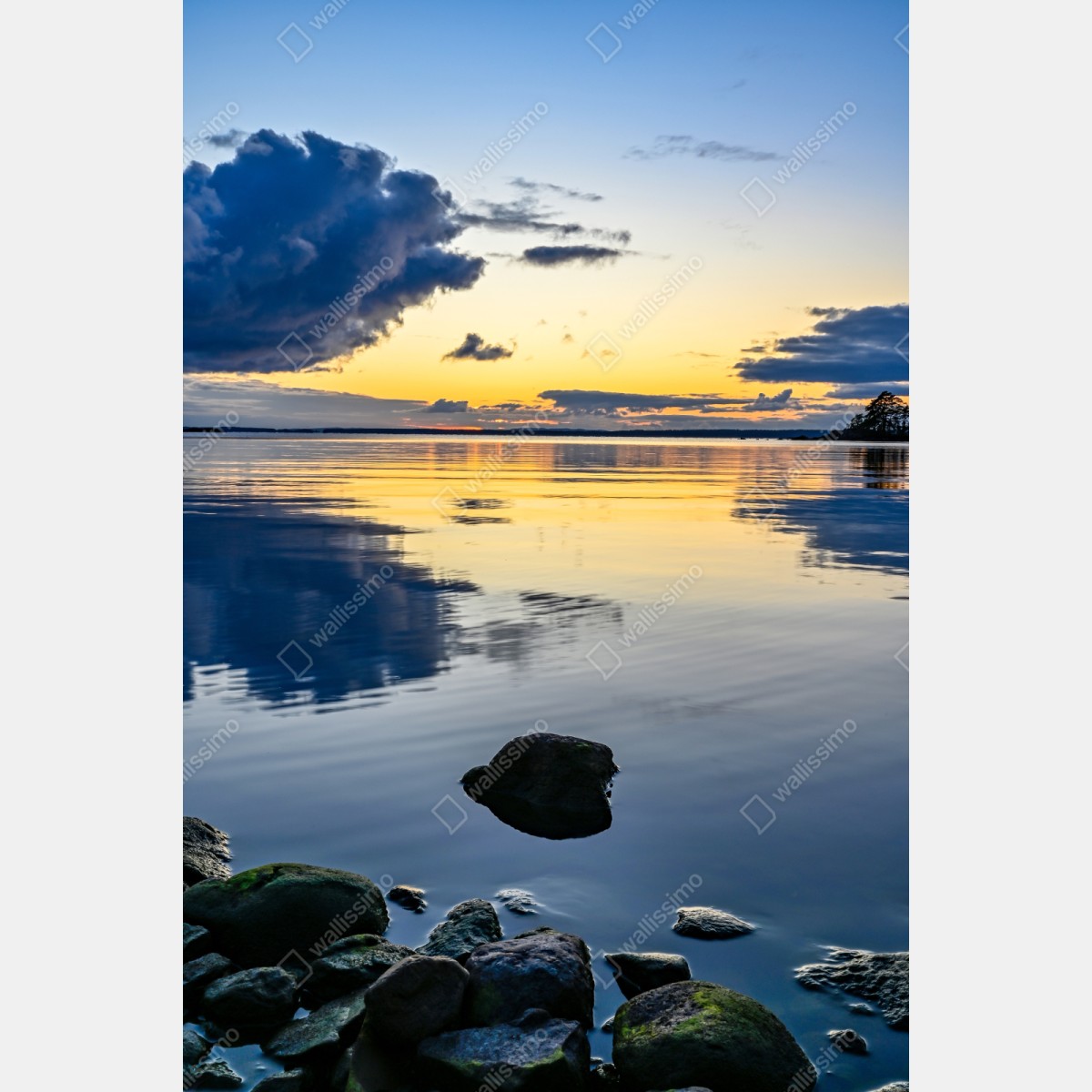 Repositionierbarer Aufkleber ruhige küstenlandschaft bei sonnenuntergang – Wallnifity® Repositionierbarer Aufkleber ruhige küstenlandschaft bei sonnenuntergang – Wallnifity®