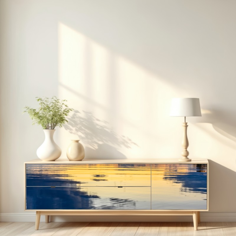 Repositionierbarer Aufkleber ruhige küstenlandschaft bei sonnenuntergang – Wallnifity® Repositionierbarer Aufkleber ruhige küstenlandschaft bei sonnenuntergang – Wallnifity®