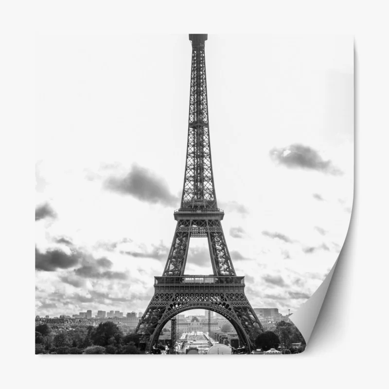Repositionierbarer Aufkleber Paris Eiffelturm in monochrom