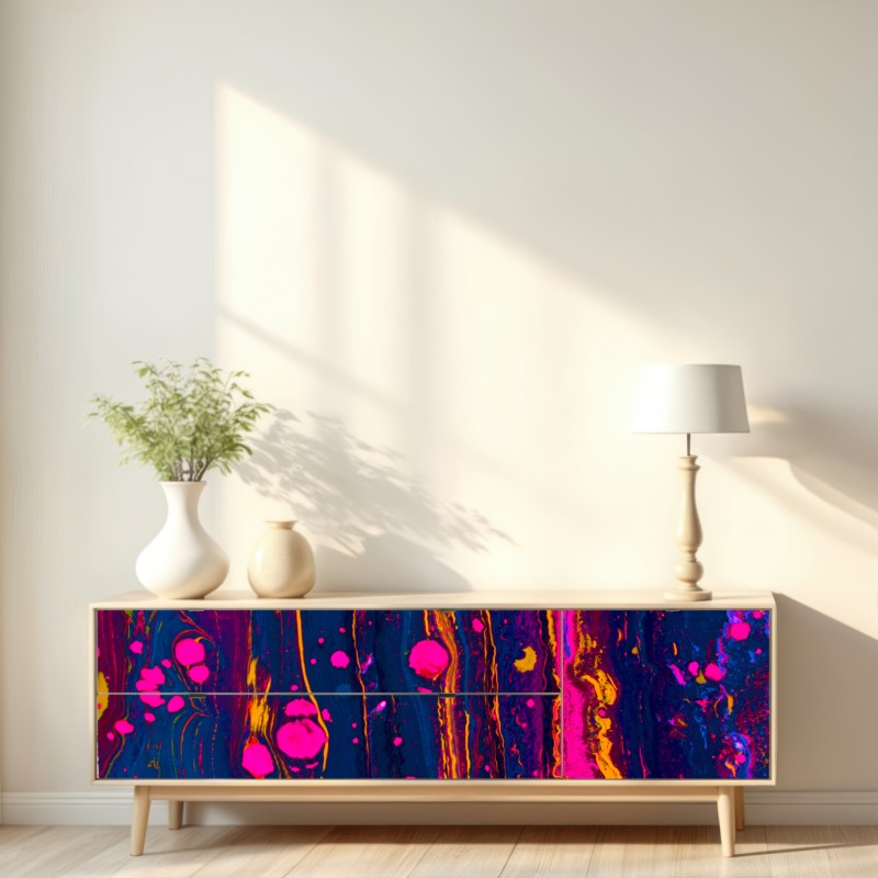Repositionierbarer Aufkleber neon marmorierte abstrakte wandgrafik – Wallnifity® Repositionierbarer Aufkleber neon marmorierte abstrakte wandgrafik – Wallnifity®