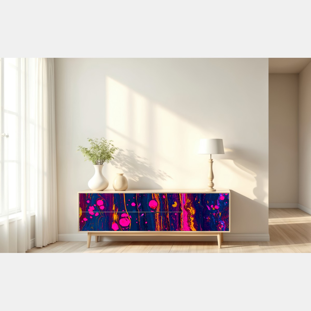 Repositionierbarer Aufkleber neon marmorierte abstrakte wandgrafik – Wallnifity® Repositionierbarer Aufkleber neon marmorierte abstrakte wandgrafik – Wallnifity®