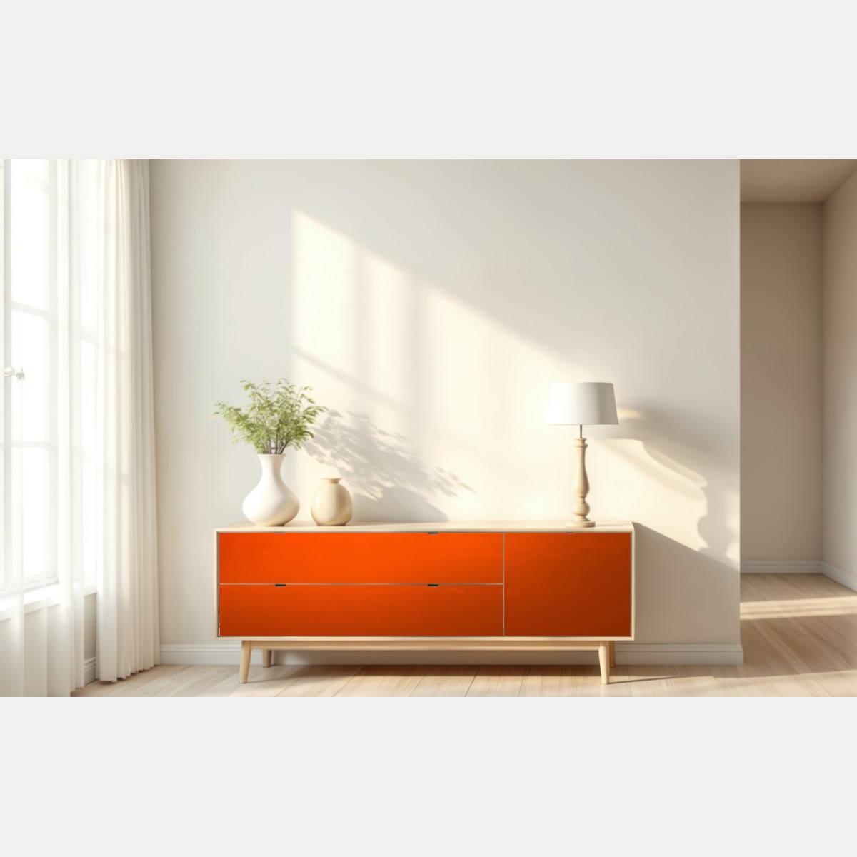 Repositionierbarer Aufkleber goldener sonnenuntergang über ruhigem see – Wallnifity® Repositionierbarer Aufkleber goldener sonnenuntergang über ruhigem see – Wallnifity®