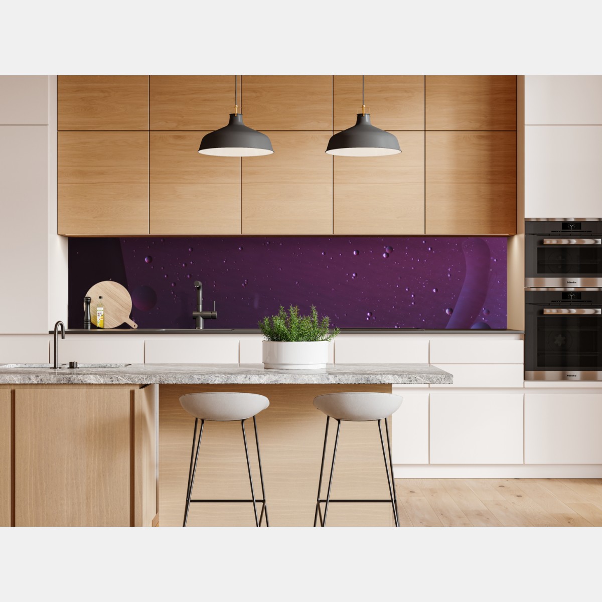 Repositionierbarer Aufkleber violette kosmische sphären abstrakte kunst – Wallnifity® Repositionierbarer Aufkleber violette kosmische sphären abstrakte kunst – Wallnifity®