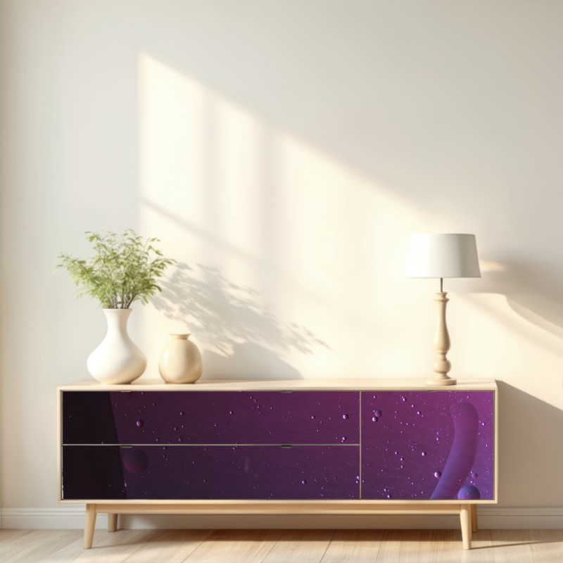 Repositionierbarer Aufkleber violette kosmische sphären abstrakte kunst – Wallnifity® Repositionierbarer Aufkleber violette kosmische sphären abstrakte kunst – Wallnifity®