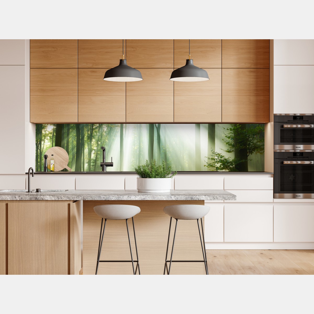 Repositionierbarer Aufkleber morgendliches licht im wald – Wallnifity® Repositionierbarer Aufkleber morgendliches licht im wald – Wallnifity®