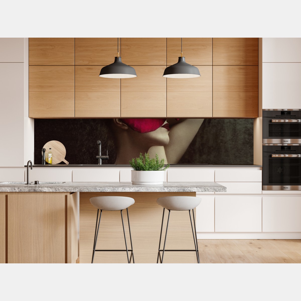 Repositionierbarer Aufkleber frau mit rosenkopf surreales blumenporträt – Wallnifity® Repositionierbarer Aufkleber frau mit rosenkopf surreales blumenporträt – Wallnifity®