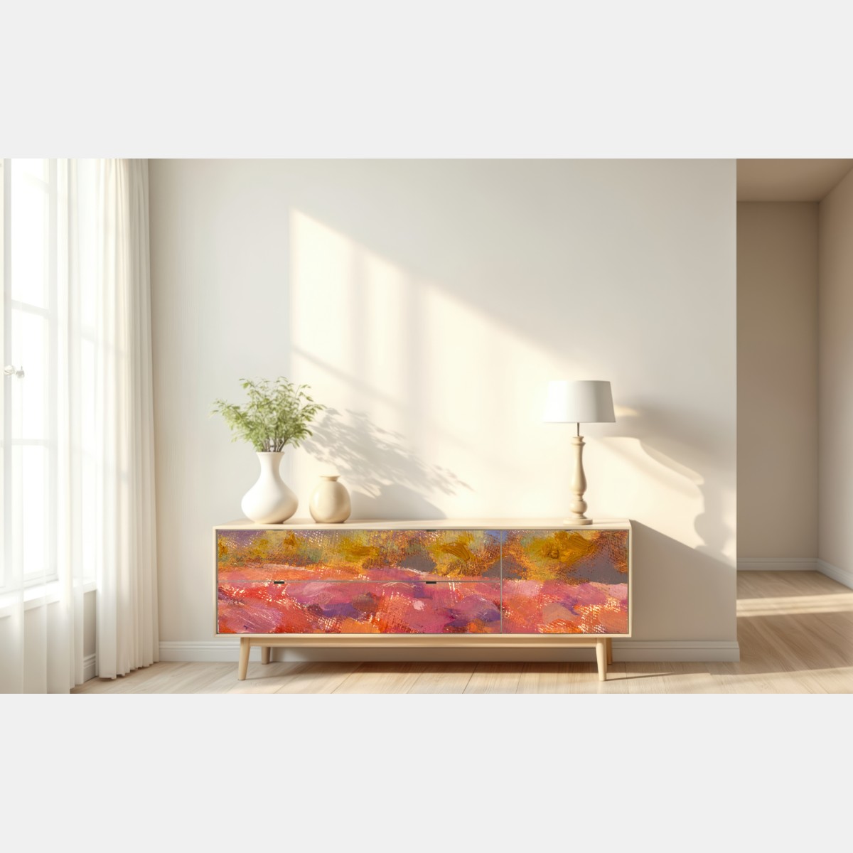 Repositionierbarer Aufkleber Provence lavendelfeld gemälde – Wallnifity® Repositionierbarer Aufkleber Provence lavendelfeld gemälde – Wallnifity®