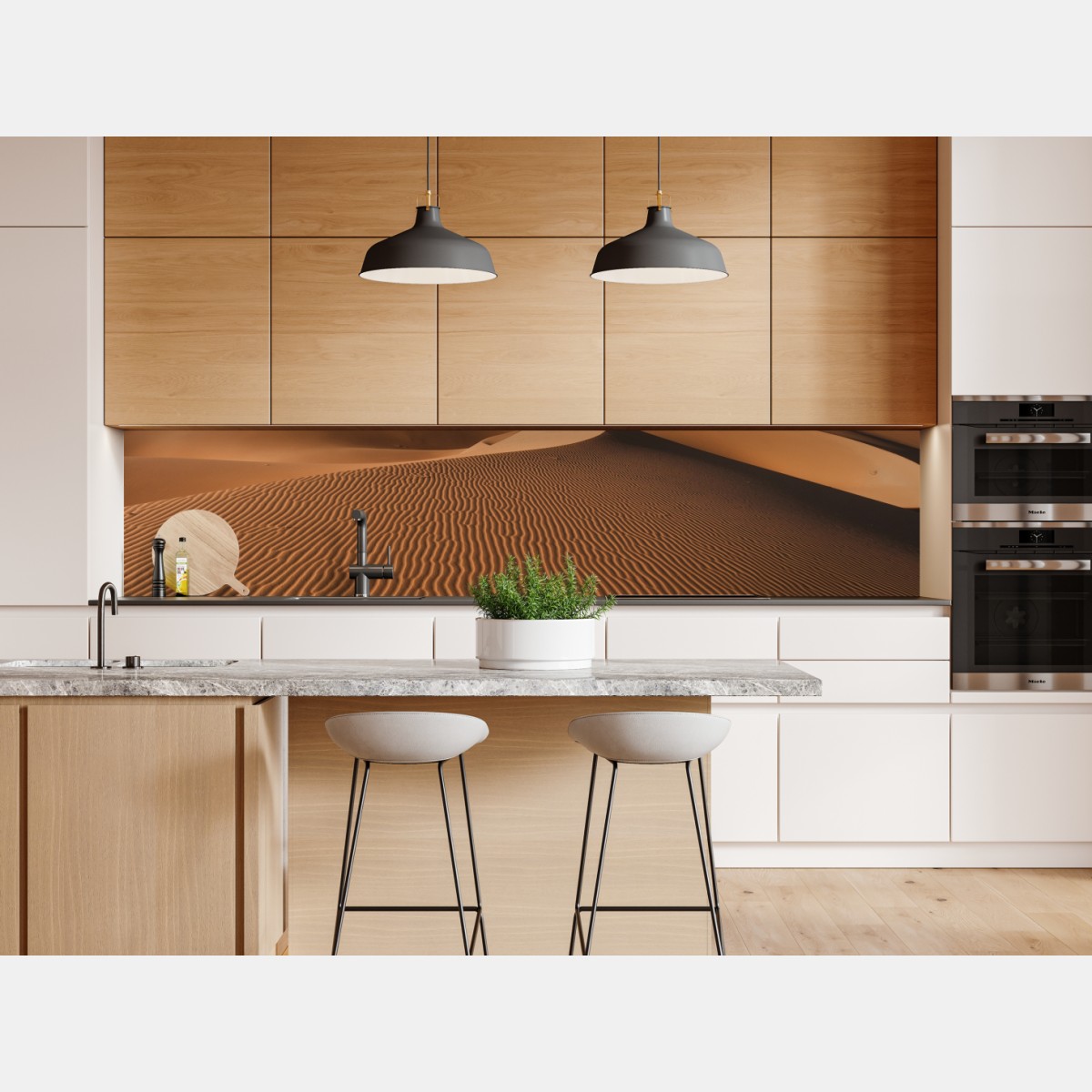Repositionierbarer Aufkleber goldene sanddünen unter tiefblauem himmel – Wallnifity® Repositionierbarer Aufkleber goldene sanddünen unter tiefblauem himmel – Wallnifity®