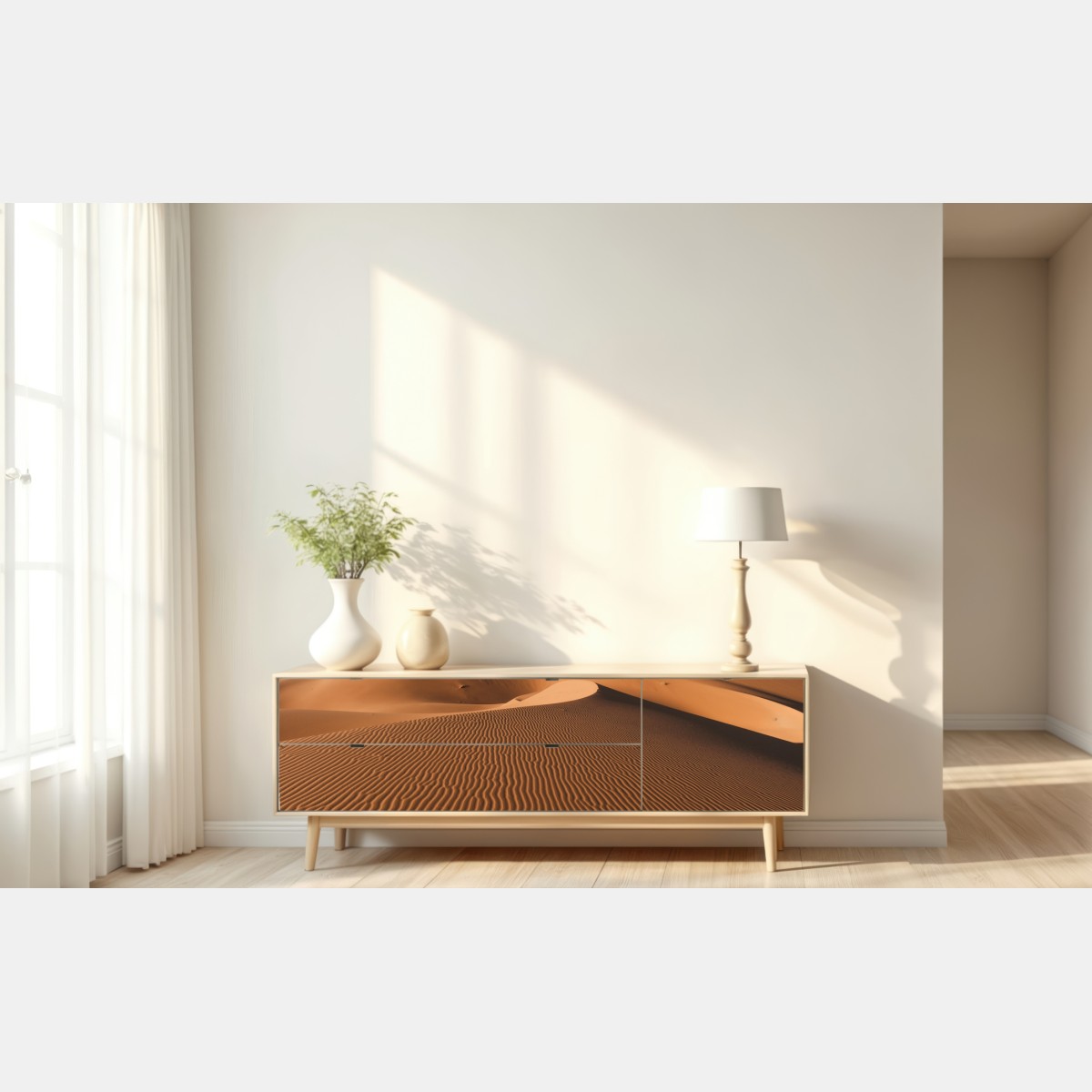 Repositionierbarer Aufkleber goldene sanddünen unter tiefblauem himmel – Wallnifity® Repositionierbarer Aufkleber goldene sanddünen unter tiefblauem himmel – Wallnifity®