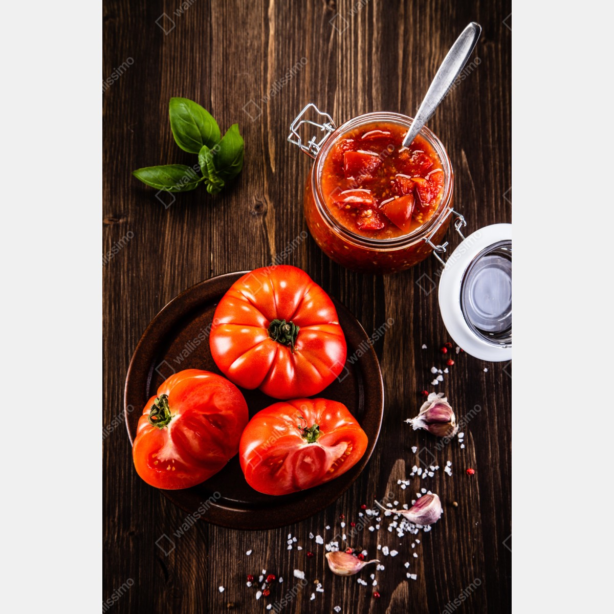 Repositionierbarer Aufkleber frische tomaten und hausgemachte tomatensauce – Wallnifity® Repositionierbarer Aufkleber frische tomaten und hausgemachte tomatensauce – Wallnifity®