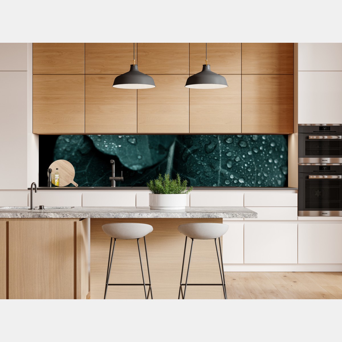 Repositionierbarer Aufkleber tautropfen auf blättern – Wallnifity® Repositionierbarer Aufkleber tautropfen auf blättern – Wallnifity®