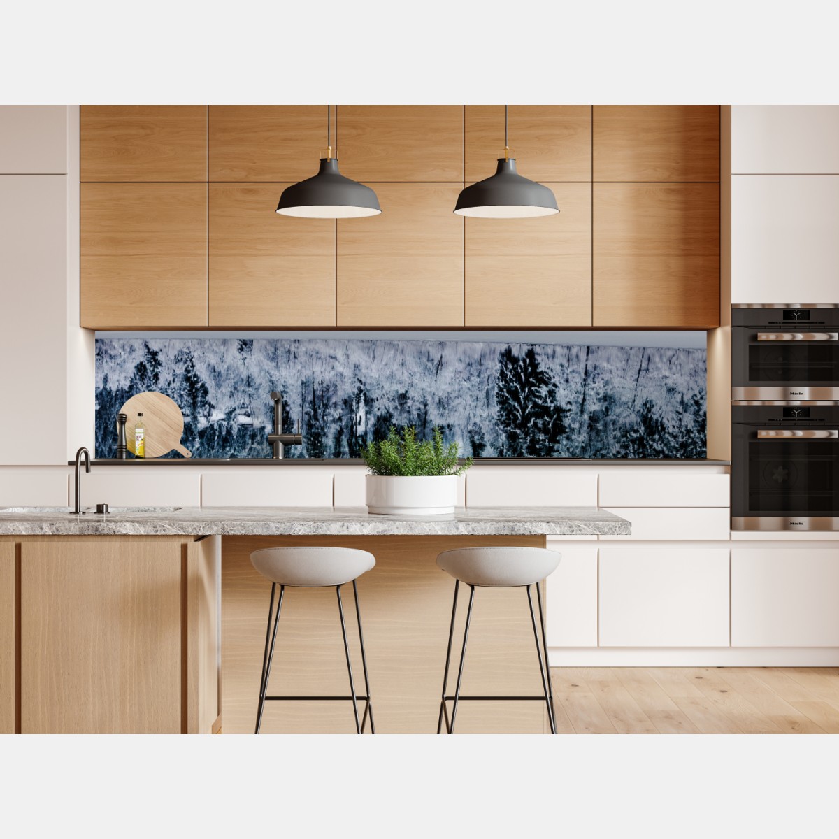 Repositionierbarer Aufkleber winterlicher see mit spiegelung im verschneiten wald – Wallnifity® Repositionierbarer Aufkleber winterlicher see mit spiegelung im verschneiten wald – Wallnifity®