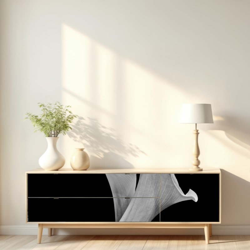 Repositionierbarer Aufkleber elegante callas in monochrom – Wallnifity® Repositionierbarer Aufkleber elegante callas in monochrom – Wallnifity®