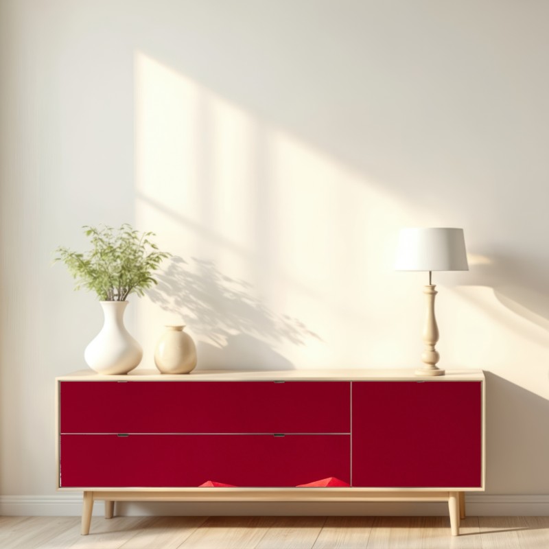 Repositionierbarer Aufkleber geometrisches rotes papierherz – Wallnifity® Repositionierbarer Aufkleber geometrisches rotes papierherz – Wallnifity®