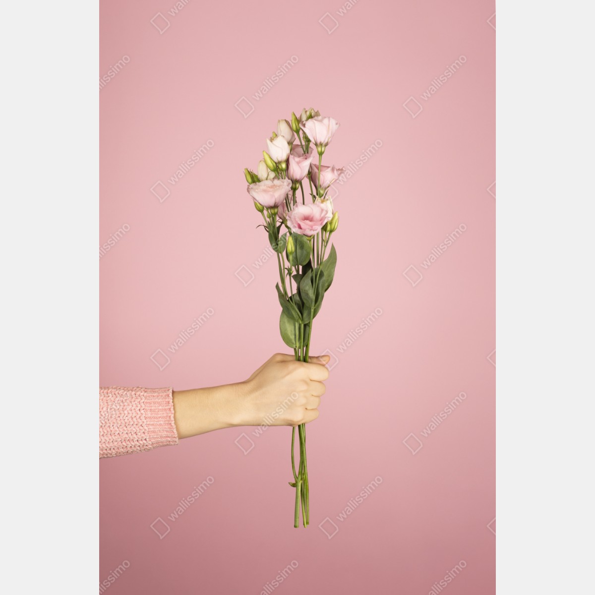 Repositionierbarer Aufkleber zarter rosa eustoma-strauß – Wallnifity® Repositionierbarer Aufkleber zarter rosa eustoma-strauß – Wallnifity®
