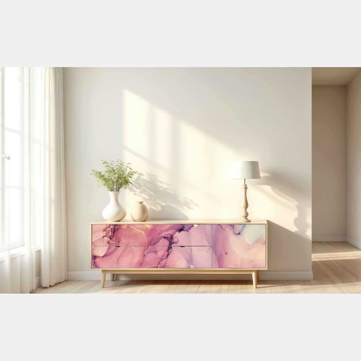 Repositionierbarer Aufkleber ätherische lila marmorabstraktion – Wallnifity® Repositionierbarer Aufkleber ätherische lila marmorabstraktion – Wallnifity®