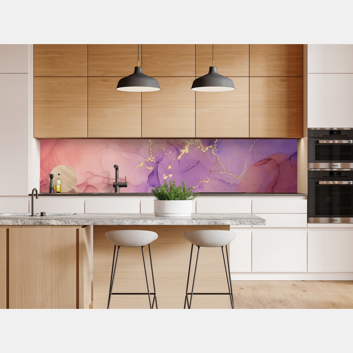 Repositionierbarer Aufkleber ätherische rosa und lila marmoroptik – Wallnifity® Repositionierbarer Aufkleber ätherische rosa und lila marmoroptik – Wallnifity®