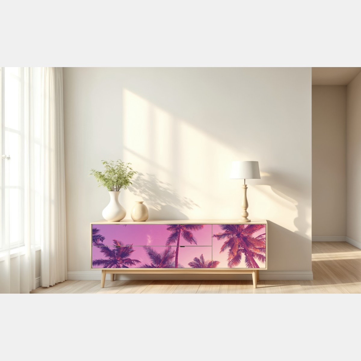 Repositionierbarer Aufkleber tropische palmen beim sonnenuntergang – Wallnifity® Repositionierbarer Aufkleber tropische palmen beim sonnenuntergang – Wallnifity®