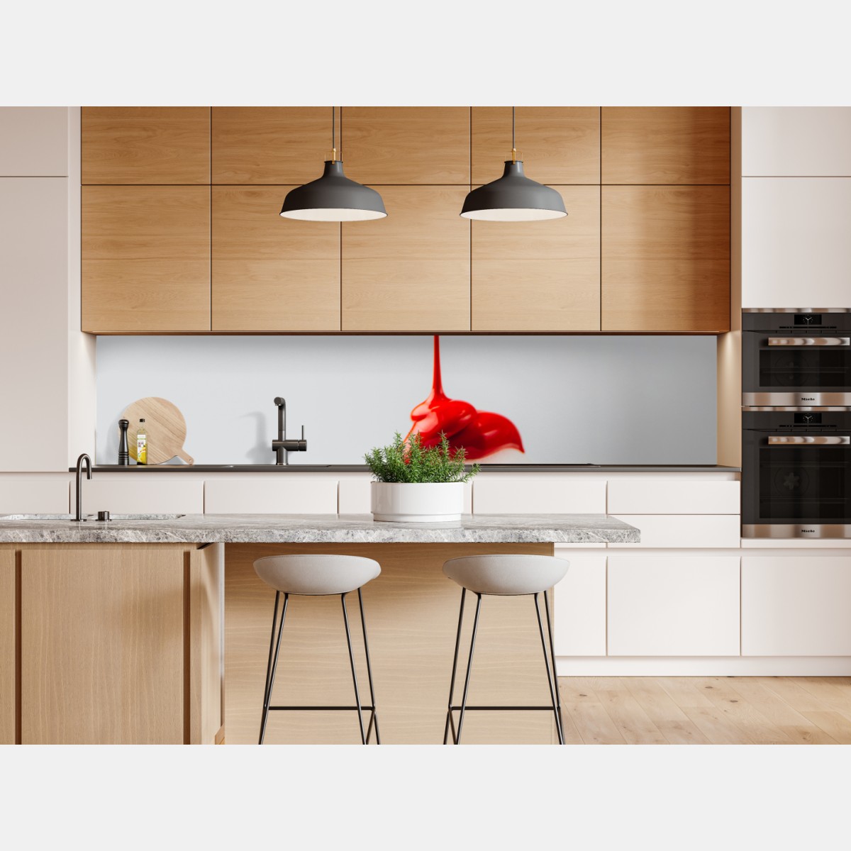 Repositionierbarer Aufkleber rote farbtröpfchen auf weißem ei – Wallnifity® Repositionierbarer Aufkleber rote farbtröpfchen auf weißem ei – Wallnifity®