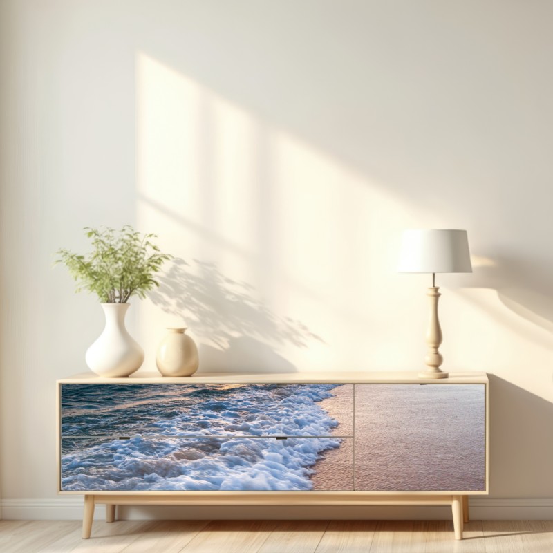 Repositionierbarer Aufkleber ruhiger sonnenaufgang am meeresufer – Wallnifity® Repositionierbarer Aufkleber ruhiger sonnenaufgang am meeresufer – Wallnifity®