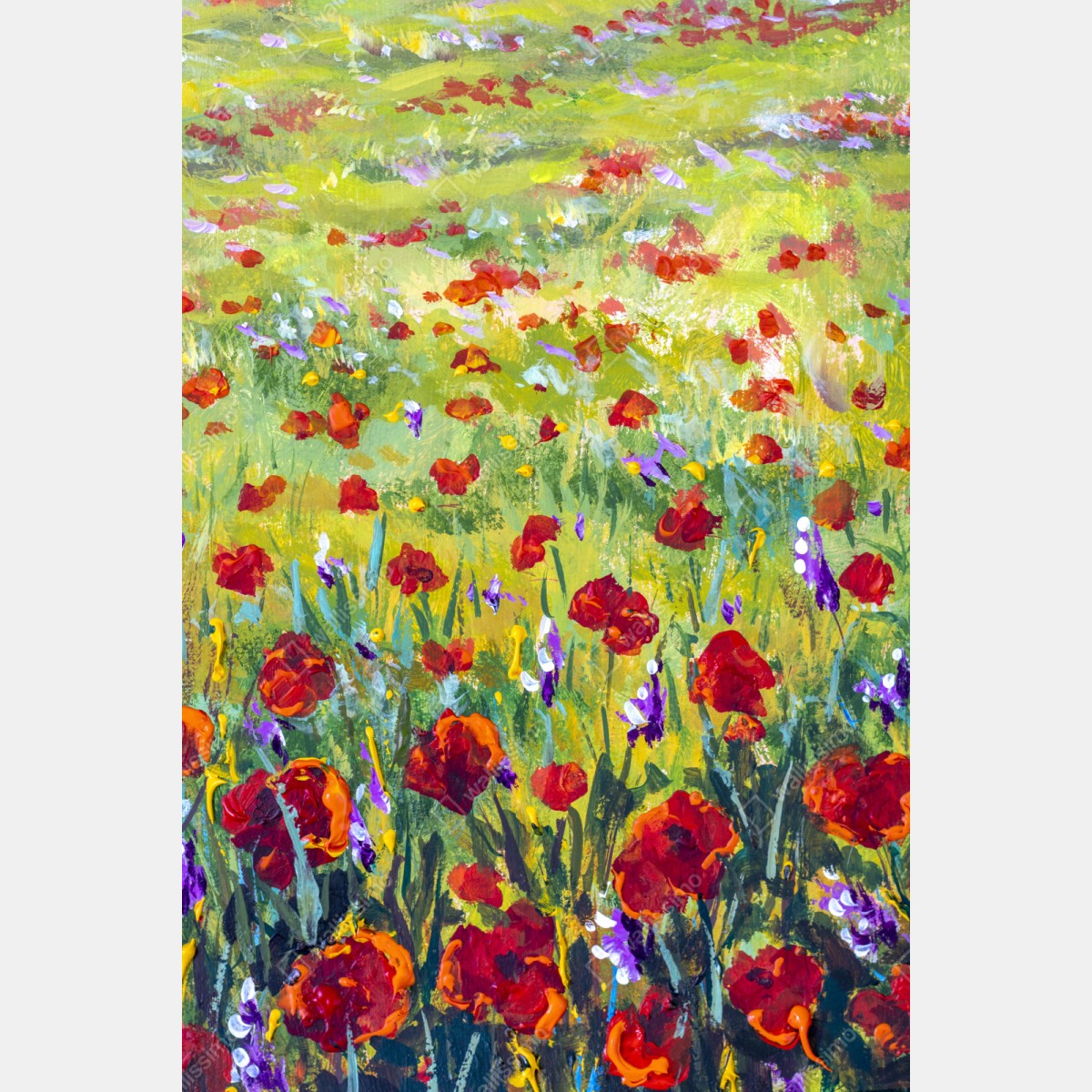 Repositionierbarer Aufkleber impressionistische mohnwiese – Wallnifity® Repositionierbarer Aufkleber impressionistische mohnwiese – Wallnifity®