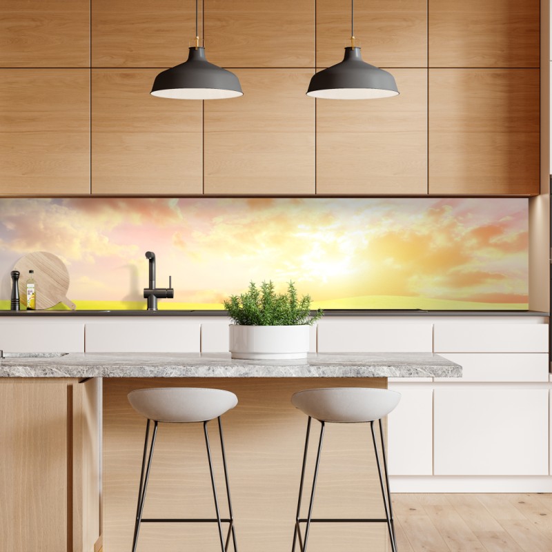 Repositionierbarer Aufkleber tropischer strand mit palmen – Wallnifity®