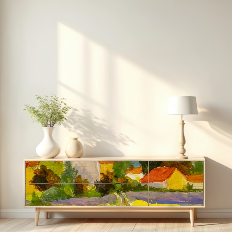 Repositionierbarer Aufkleber lavendelfelder bei sonnenuntergang – Wallnifity® Repositionierbarer Aufkleber lavendelfelder bei sonnenuntergang – Wallnifity®