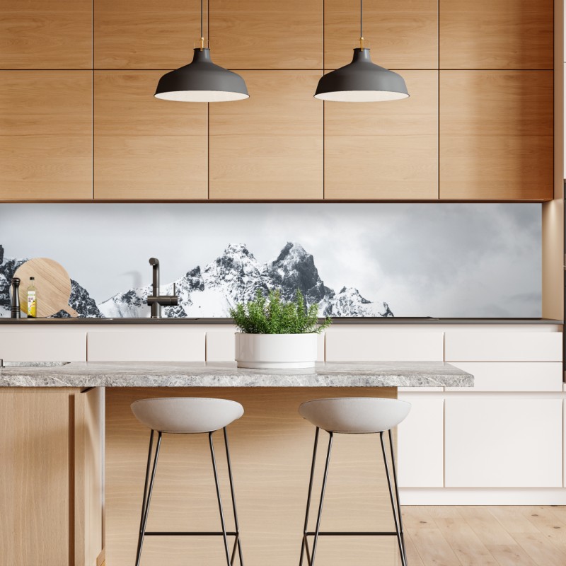 Repositionierbarer Aufkleber sonnige gasse auf der insel mit leuchtender buganvillea – Wallnifity®