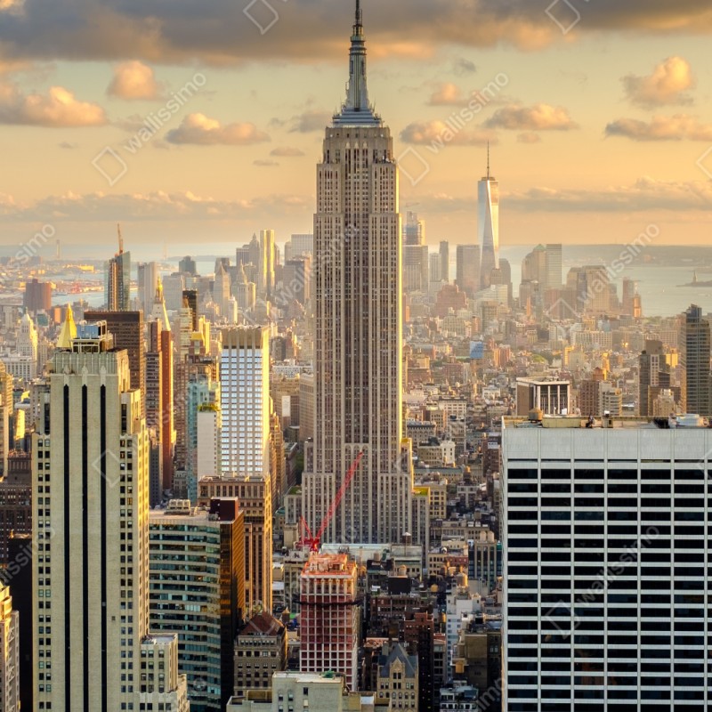 Repositionierbarer Aufkleber New York skyline bei sonnenuntergang – Wallnifity® Repositionierbarer Aufkleber New York skyline bei sonnenuntergang – Wallnifity®